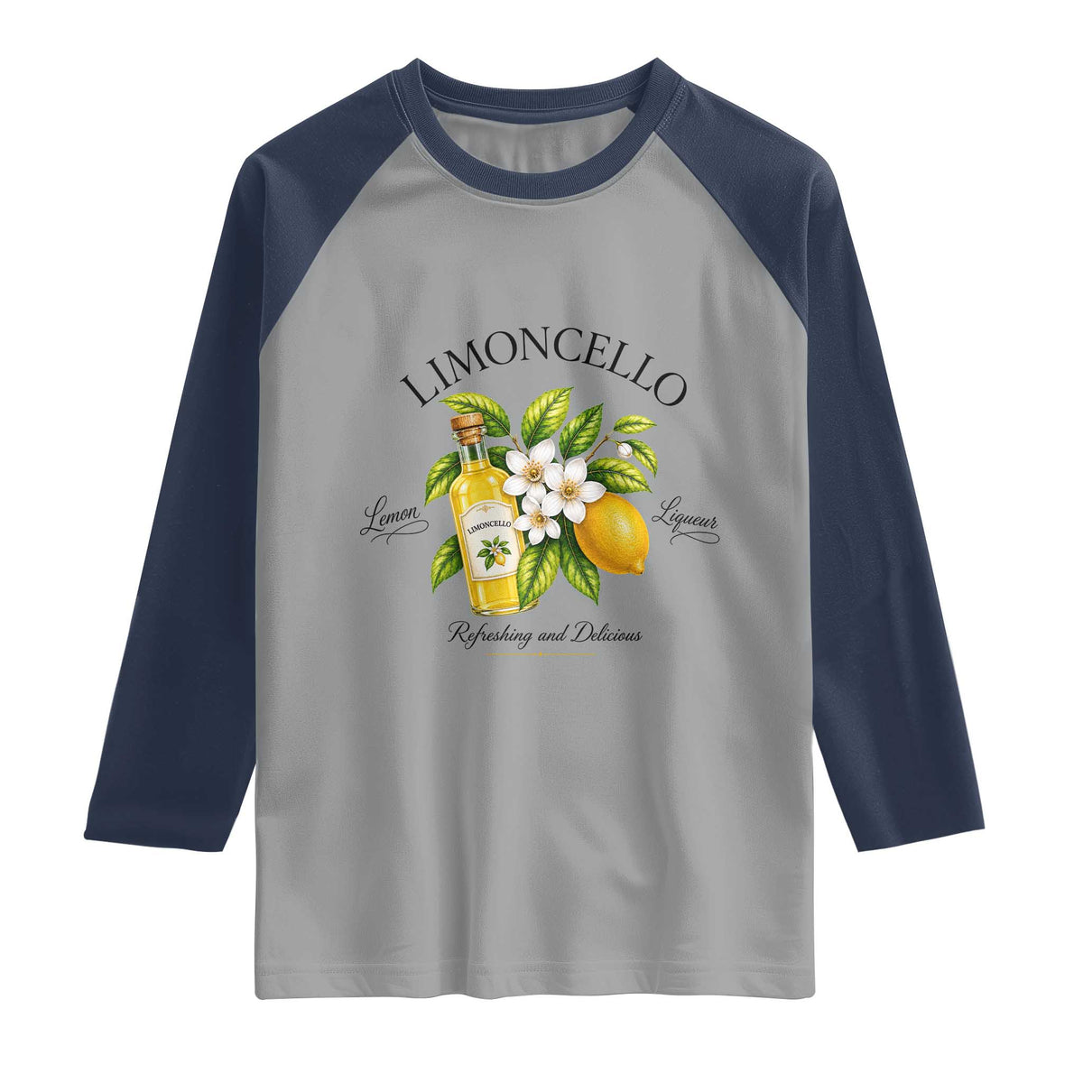Italian Summer Limoncello Lemon Liqueur Amalfi Italy Raglan Shirt