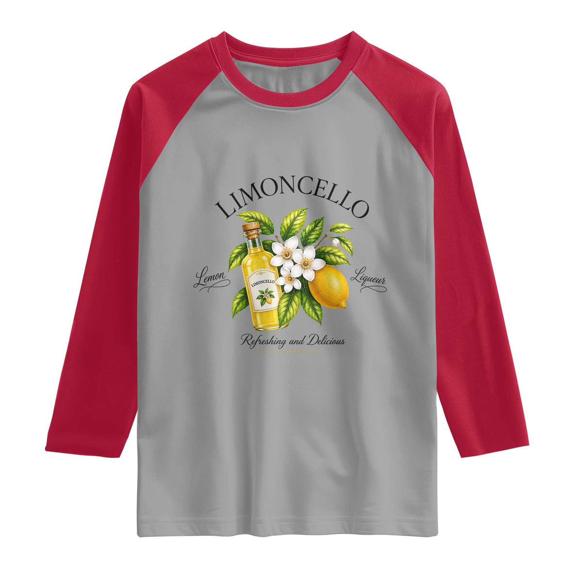 Italian Summer Limoncello Lemon Liqueur Amalfi Italy Raglan Shirt