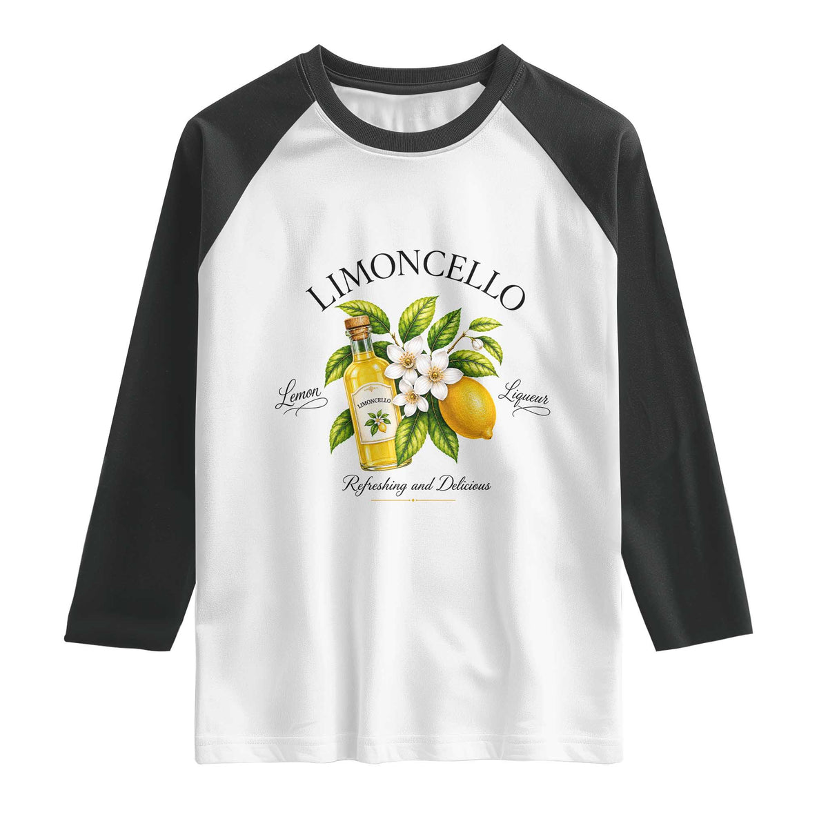 Italian Summer Limoncello Lemon Liqueur Amalfi Italy Raglan Shirt