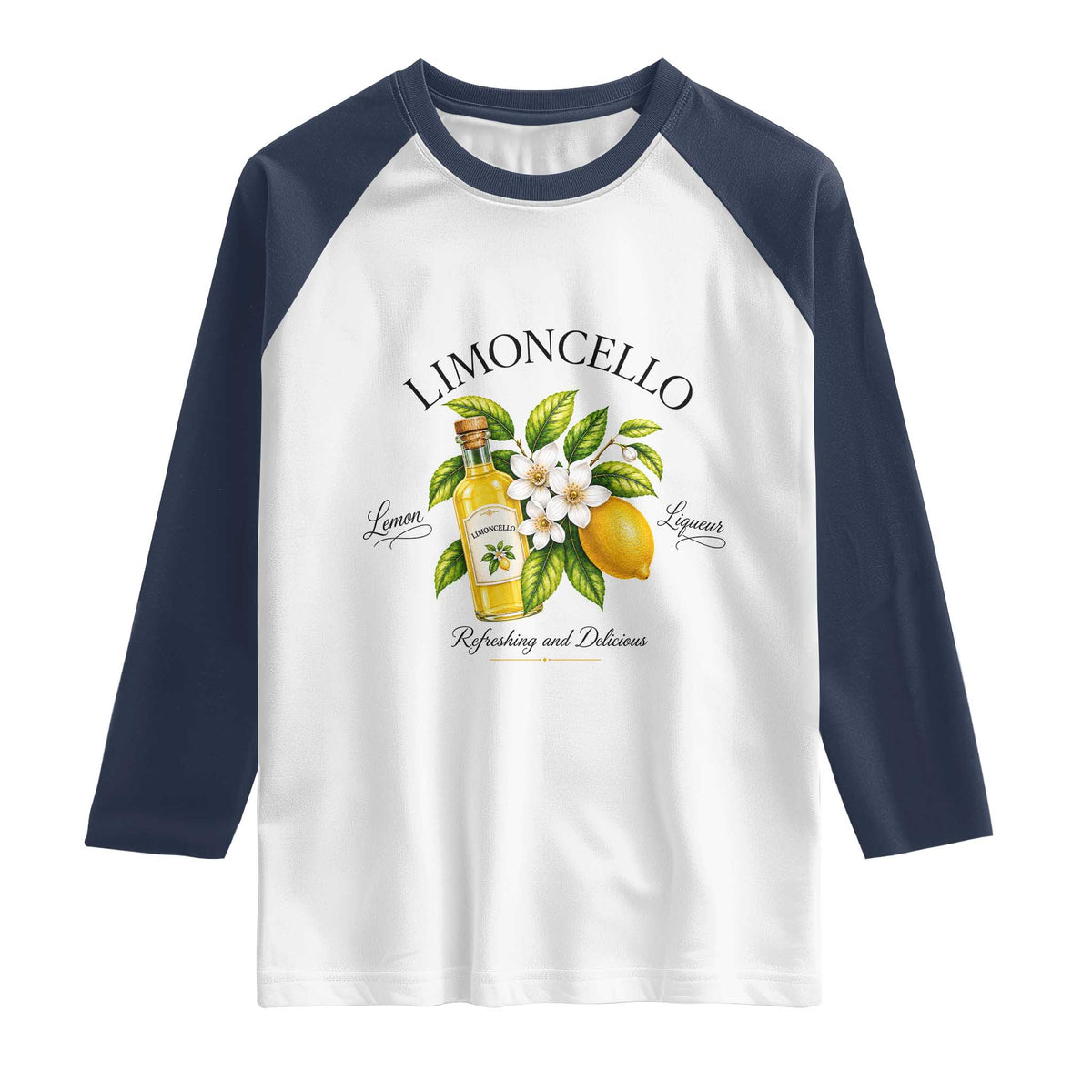 Italian Summer Limoncello Lemon Liqueur Amalfi Italy Raglan Shirt