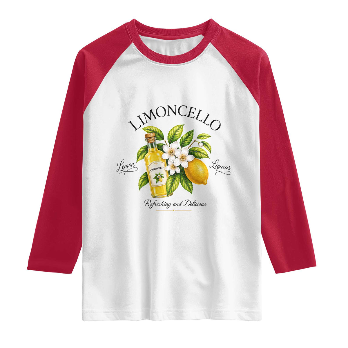 Italian Summer Limoncello Lemon Liqueur Amalfi Italy Raglan Shirt