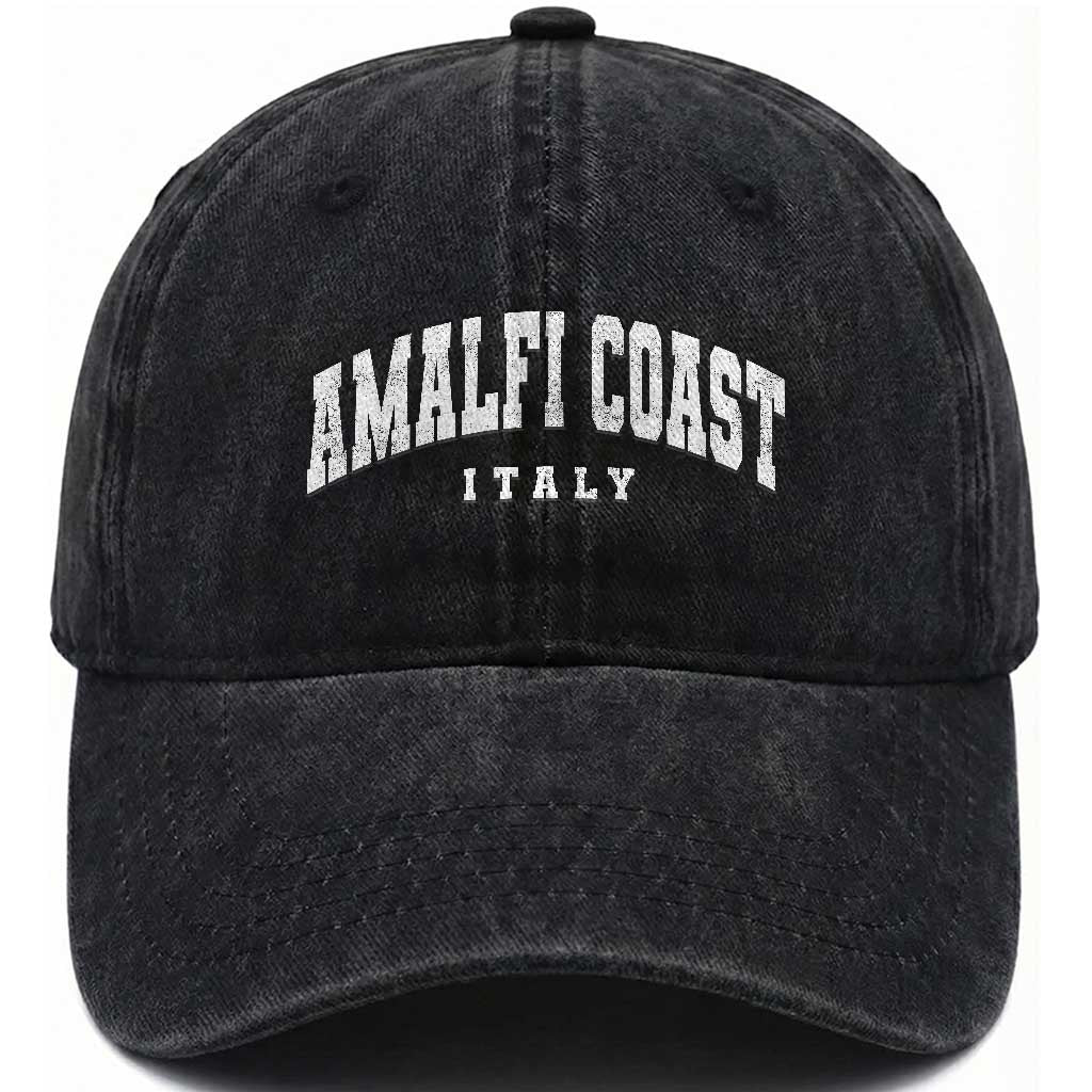 Amalfi Coast Italy Vintage Travel Souvenirs Washed Cotton Baseball Cap