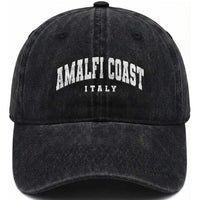 Amalfi Coast Italy Vintage Travel Souvenirs Washed Cotton Baseball Cap