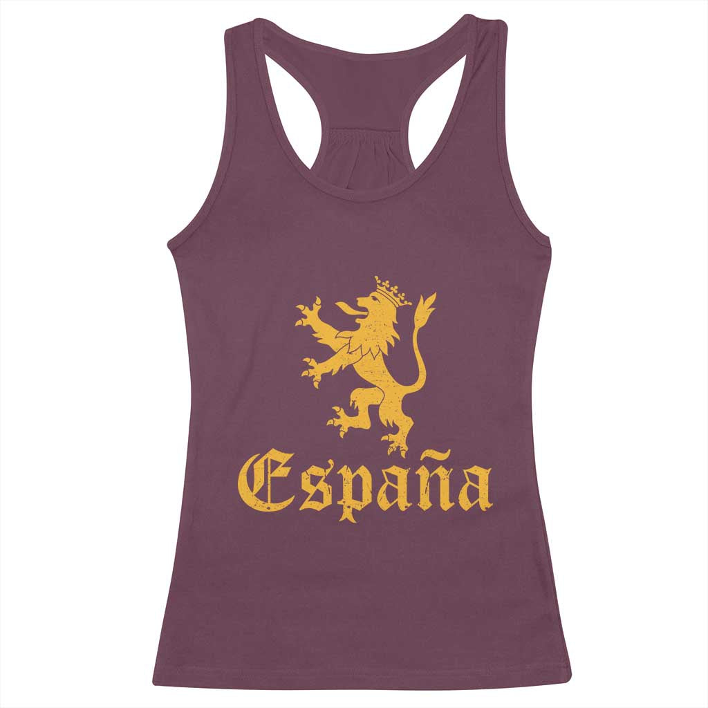 Espana Spain Lion Symbol Spanish Spaniard Pride Racerback Tank Top