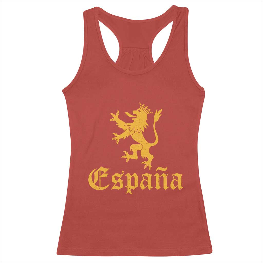 Espana Spain Lion Symbol Spanish Spaniard Pride Racerback Tank Top