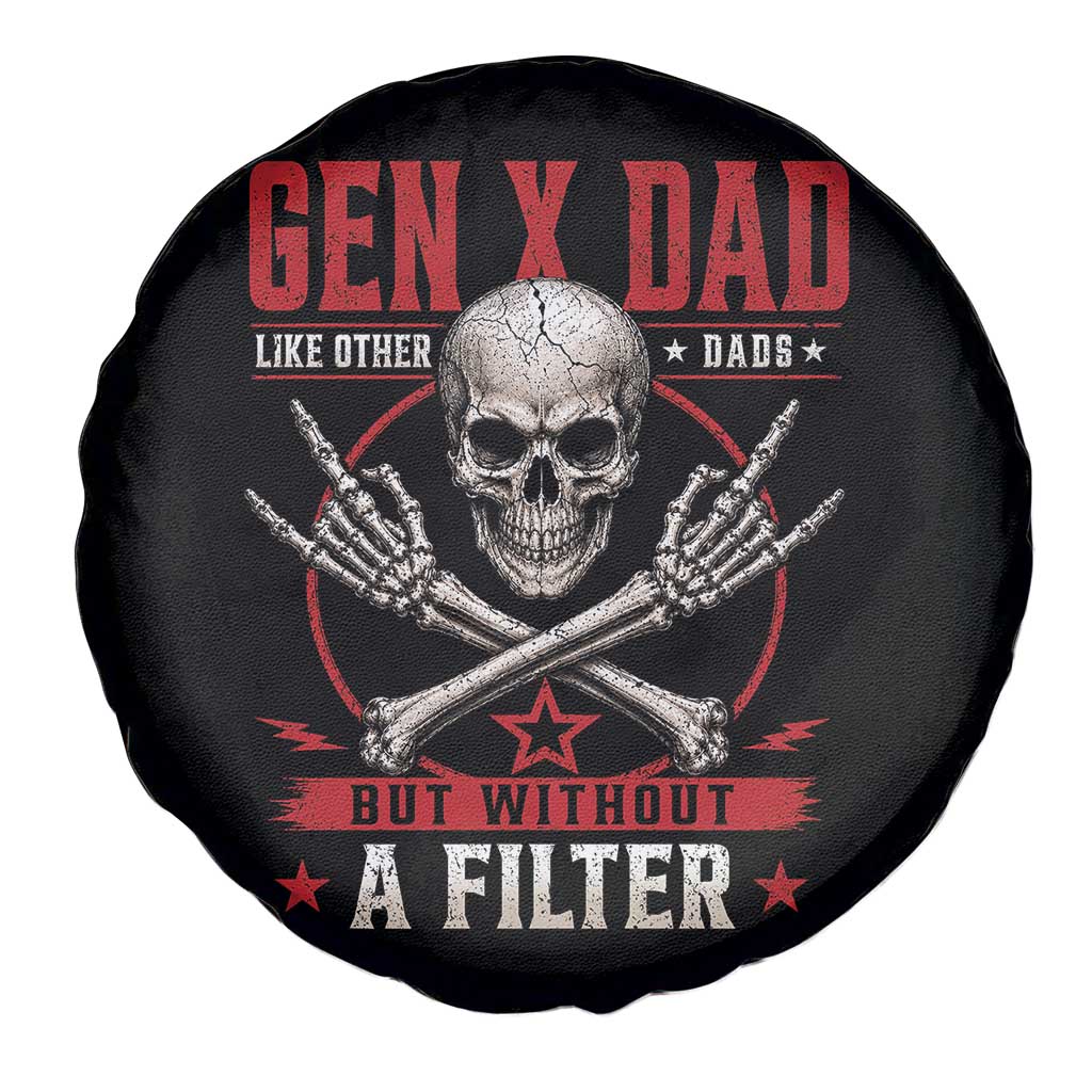 Gen X Dad Like Other Dads But Without A Filter Spare Tire Cover Funny Fathers Day