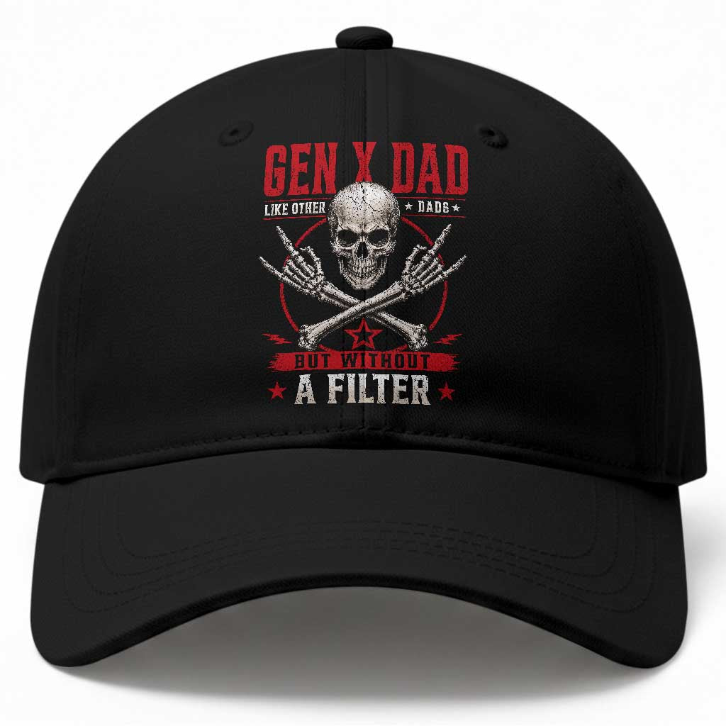 Gen X Dad Like Other Dads But Without A Filter Baseball Cap Funny Fathers Day