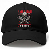 Gen X Dad Like Other Dads But Without A Filter Baseball Cap Funny Fathers Day