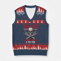 Gen X Dad Like Other Dads But Without A Filter V-Neck Knit Sweater Vest Funny Fathers Day