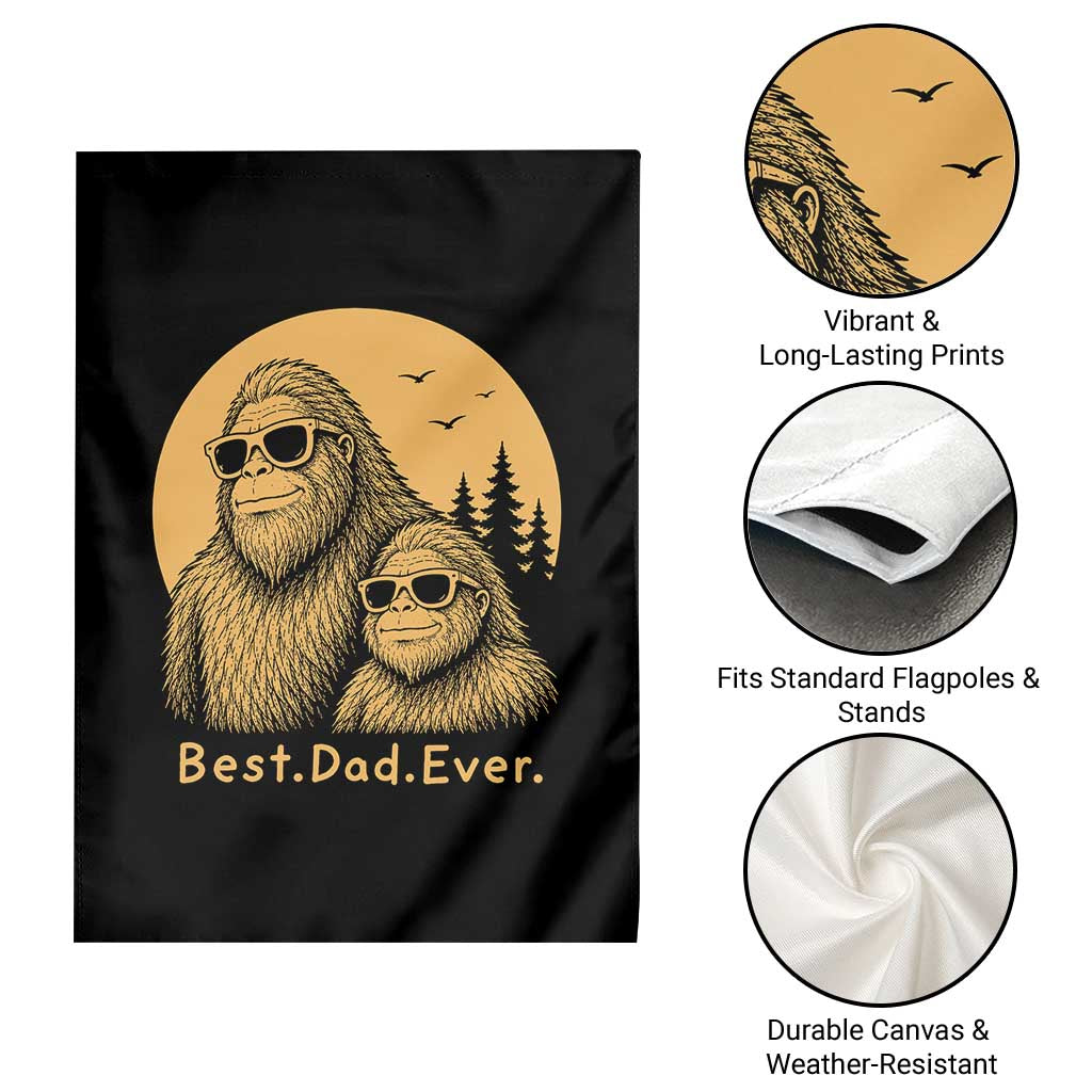 Vintage Best Dad Ever Bigfoot Papa Fathers Day Garden Flag