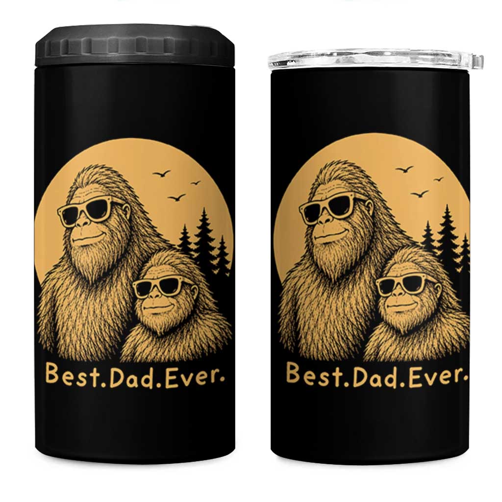 Vintage Best Dad Ever Bigfoot Papa Fathers Day 4 in 1 Can Cooler Tumbler