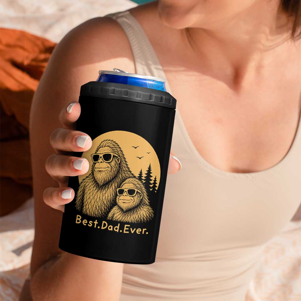 Vintage Best Dad Ever Bigfoot Papa Fathers Day 4 in 1 Can Cooler Tumbler
