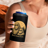 Vintage Best Dad Ever Bigfoot Papa Fathers Day 4 in 1 Can Cooler Tumbler