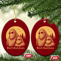 Vintage Best Dad Ever Bigfoot Papa Fathers Day Ceramic Ornament