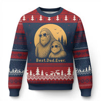 Vintage Best Dad Ever Bigfoot Papa Fathers Day Ugly Christmas Sweater