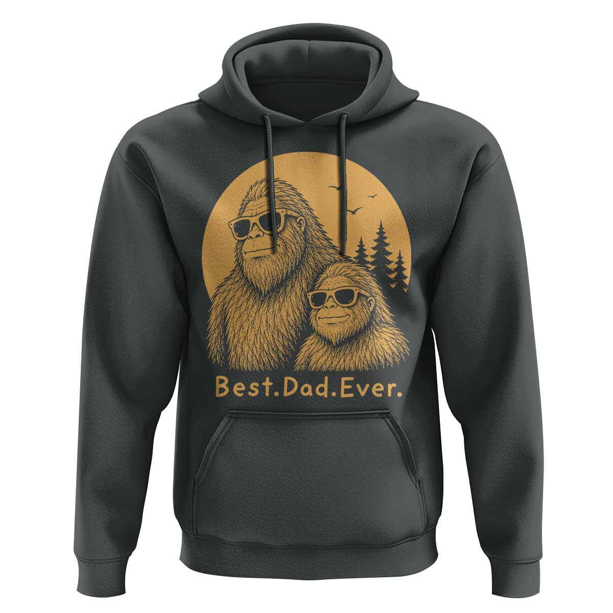 Vintage Best Dad Ever Bigfoot Papa Fathers Day Hoodie