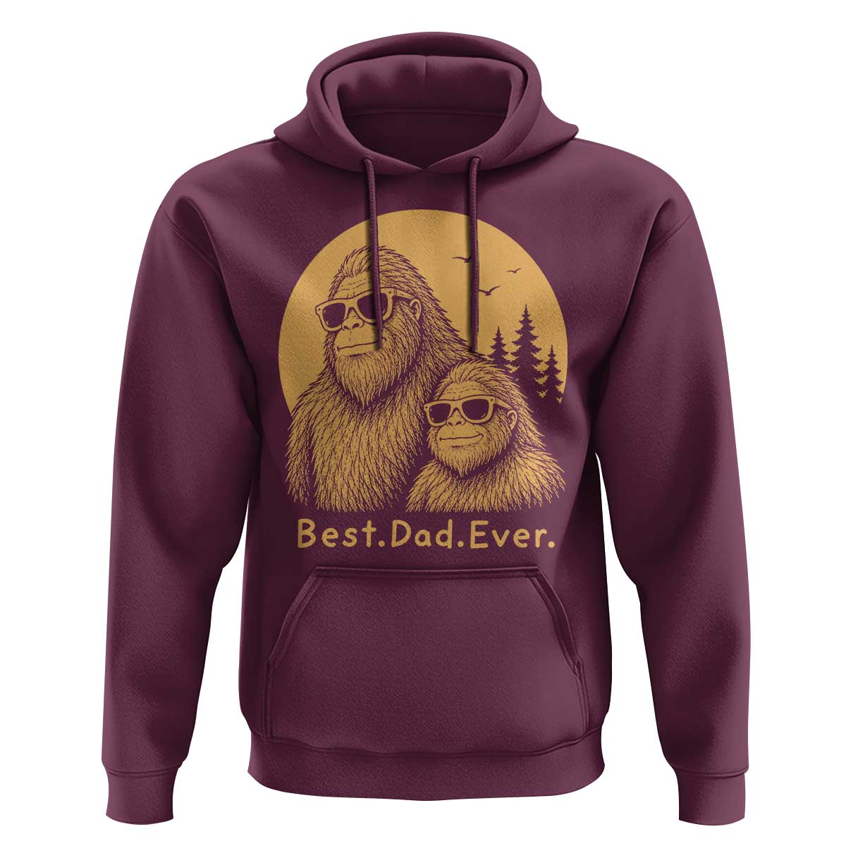 Vintage Best Dad Ever Bigfoot Papa Fathers Day Hoodie