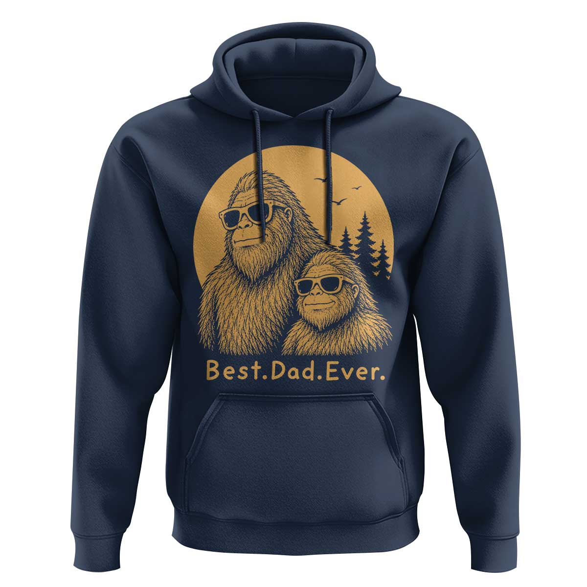 Vintage Best Dad Ever Bigfoot Papa Fathers Day Hoodie