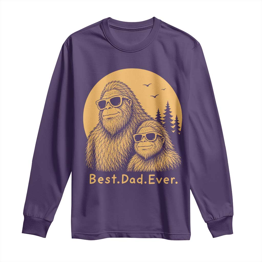 Vintage Best Dad Ever Bigfoot Papa Fathers Day Long Sleeve Shirt