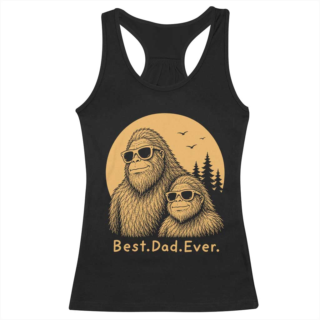 Vintage Best Dad Ever Bigfoot Papa Fathers Day Racerback Tank Top