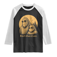 Vintage Best Dad Ever Bigfoot Papa Fathers Day Raglan Shirt