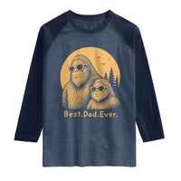 Vintage Best Dad Ever Bigfoot Papa Fathers Day Raglan Shirt