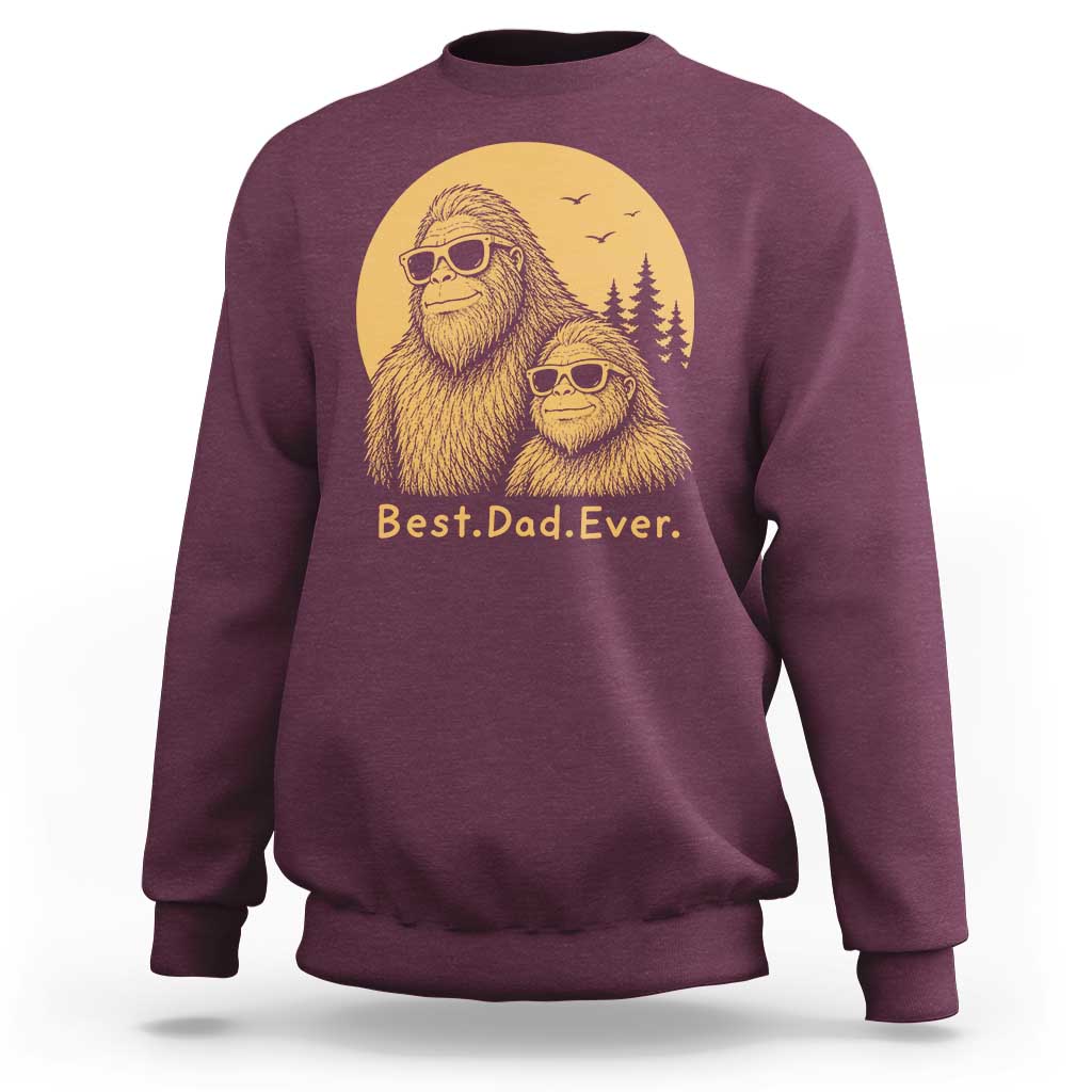 Vintage Best Dad Ever Bigfoot Papa Fathers Day Sweatshirt