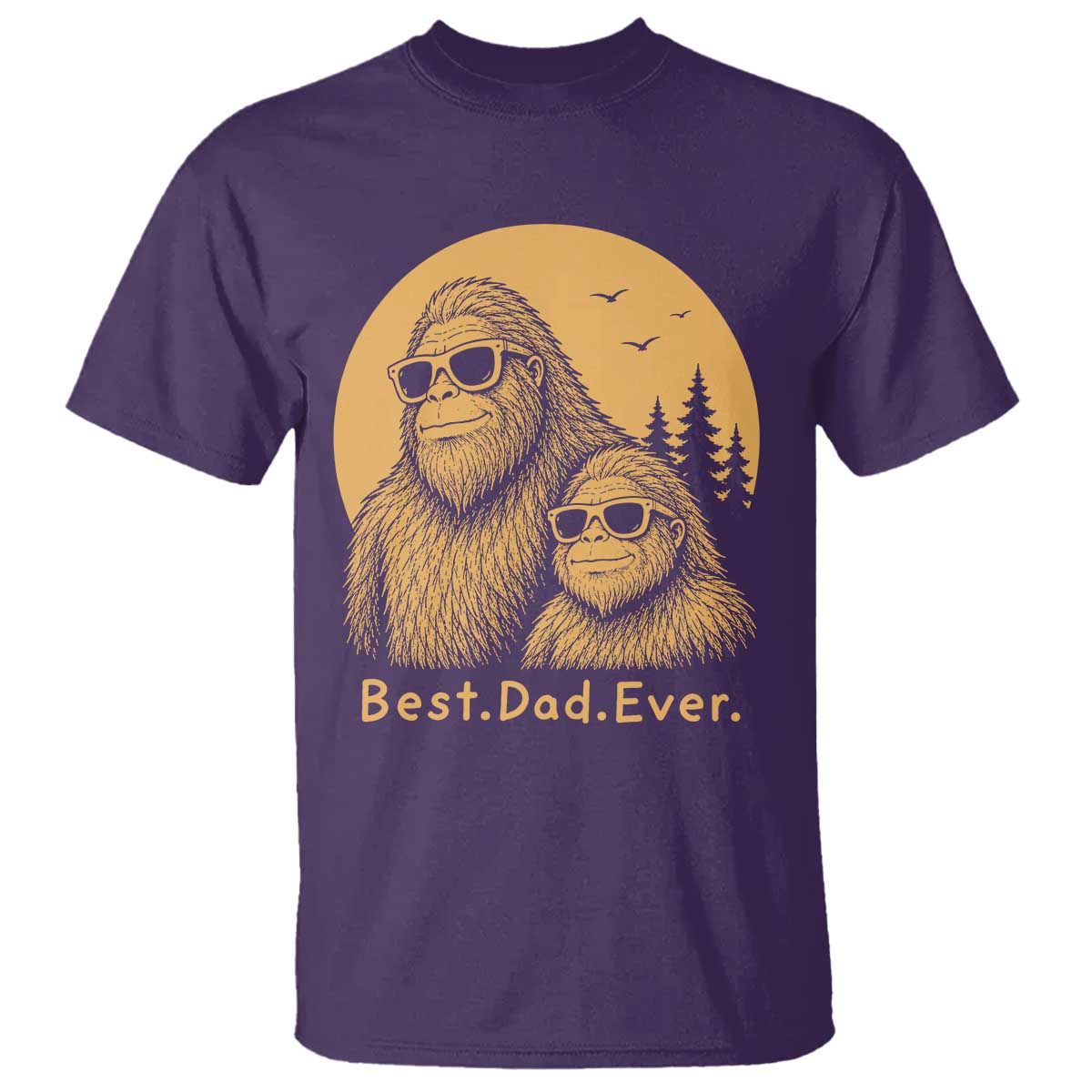 Vintage Best Dad Ever Bigfoot Papa Fathers Day T Shirt
