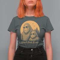 Vintage Best Dad Ever Bigfoot Papa Fathers Day T Shirt For Women