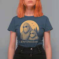 Vintage Best Dad Ever Bigfoot Papa Fathers Day T Shirt For Women