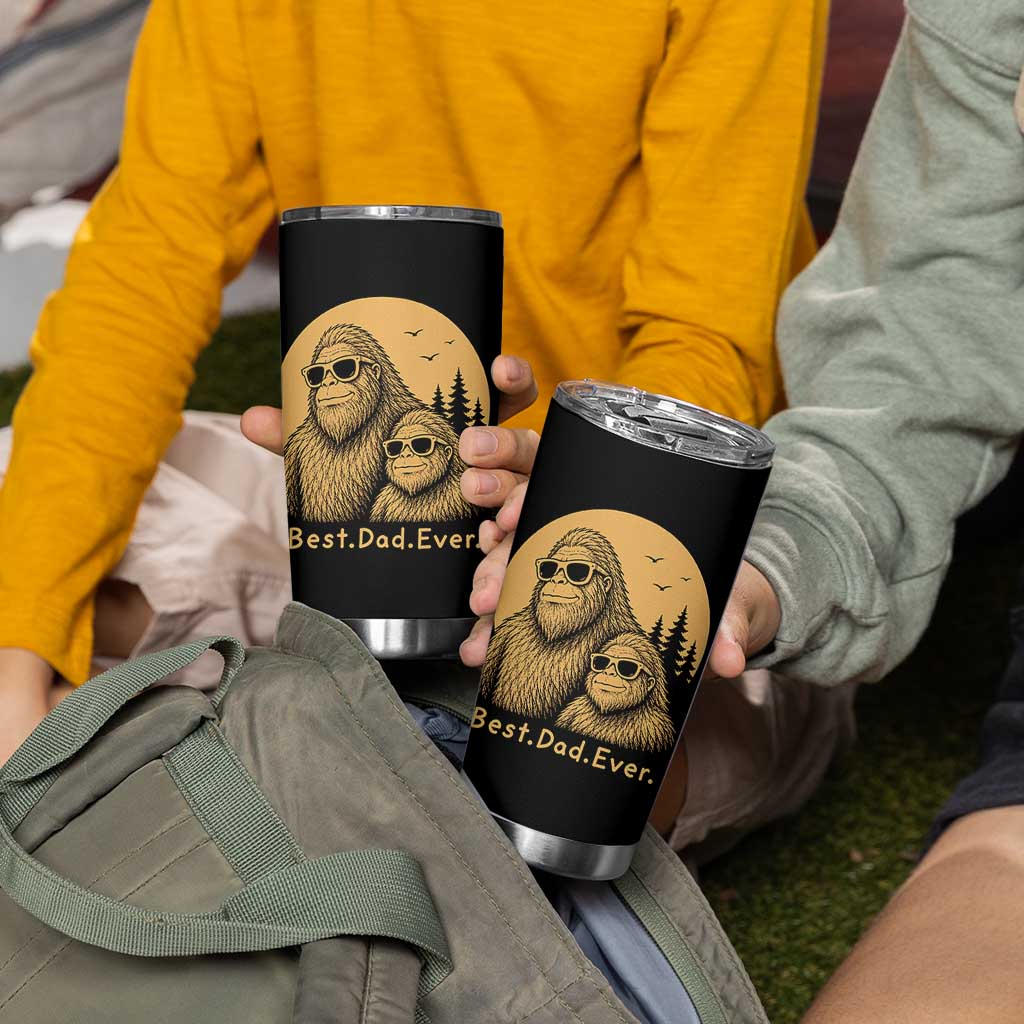 Vintage Best Dad Ever Bigfoot Papa Fathers Day Tumbler Cup