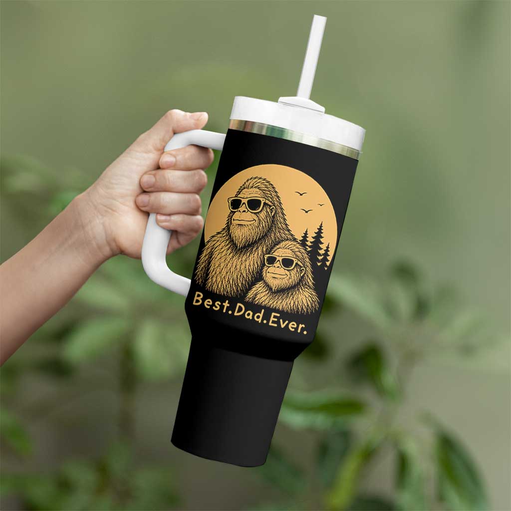 Vintage Best Dad Ever Bigfoot Papa Fathers Day Tumbler With Handle