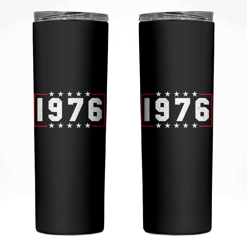 50th Birthday Skinny Tumbler Vintage 1976 50 Years Old Birthday Stars And Stripes