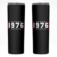 50th Birthday Skinny Tumbler Vintage 1976 50 Years Old Birthday Stars And Stripes