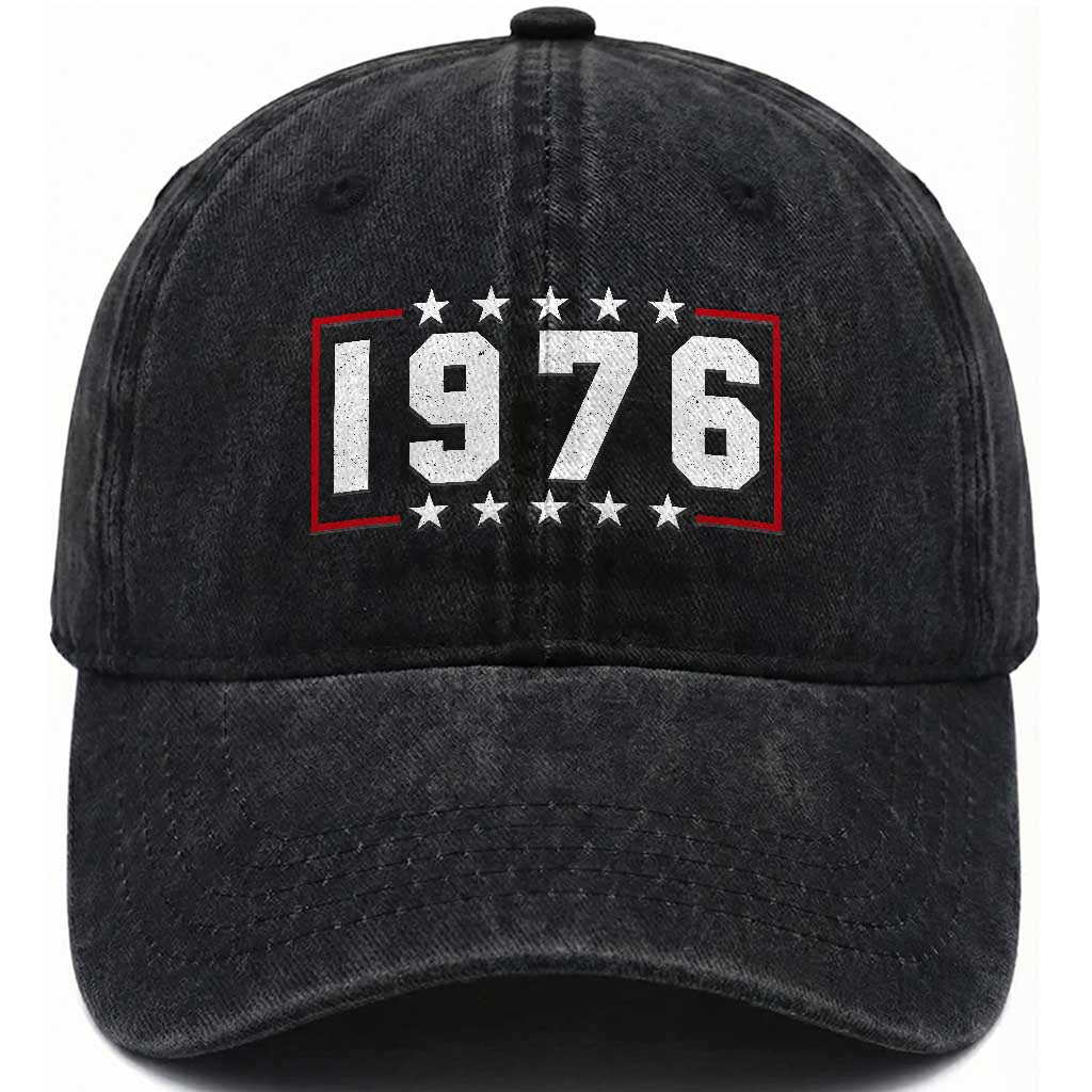 50th Birthday Washed Cotton Baseball Cap Vintage 1976 50 Years Old Birthday Stars And Stripes