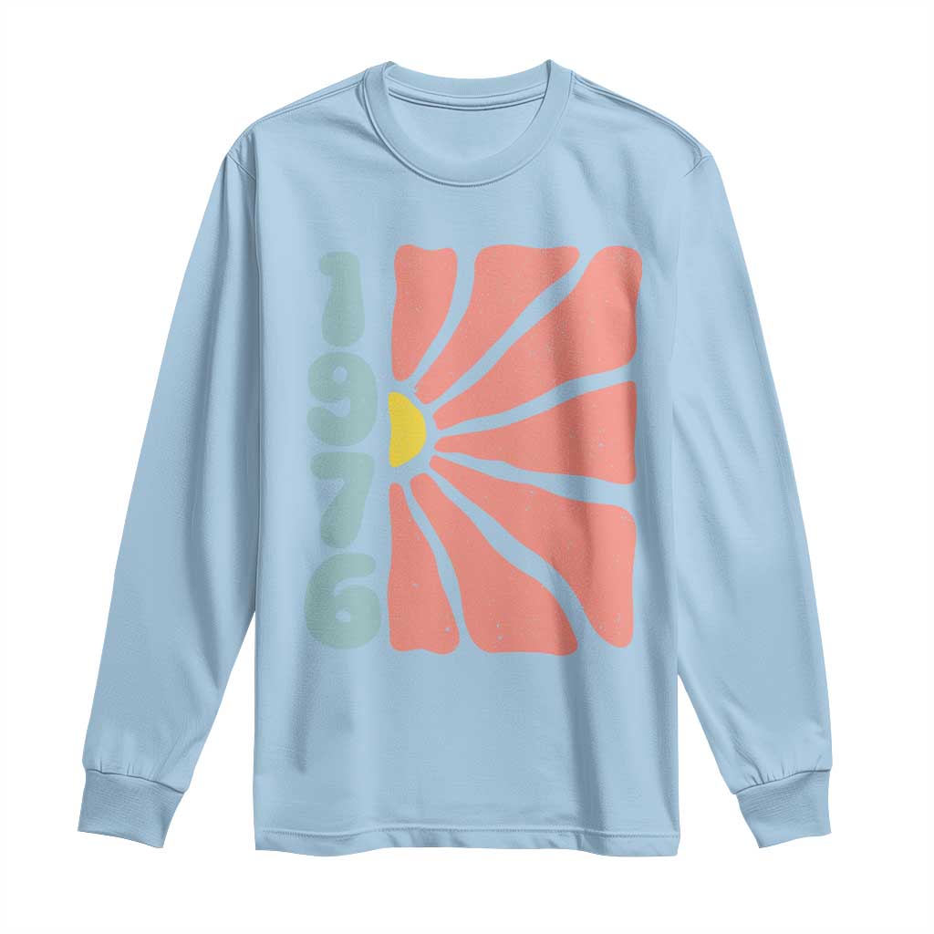 50th Birthday Long Sleeve Shirt Vintage 1976 Boho Flowers 50 Years Old Birthday
