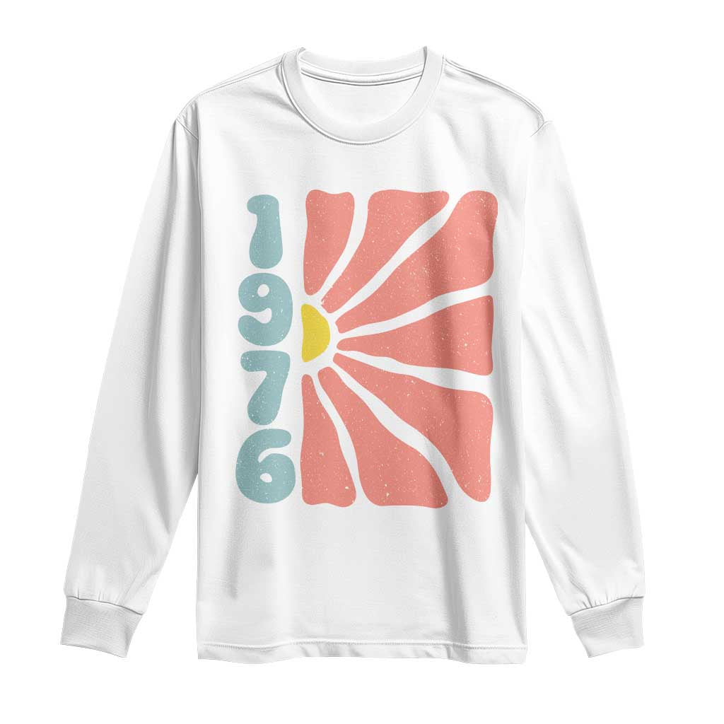 50th Birthday Long Sleeve Shirt Vintage 1976 Boho Flowers 50 Years Old Birthday
