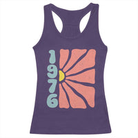 50th Birthday Racerback Tank Top Vintage 1976 Boho Flowers 50 Years Old Birthday