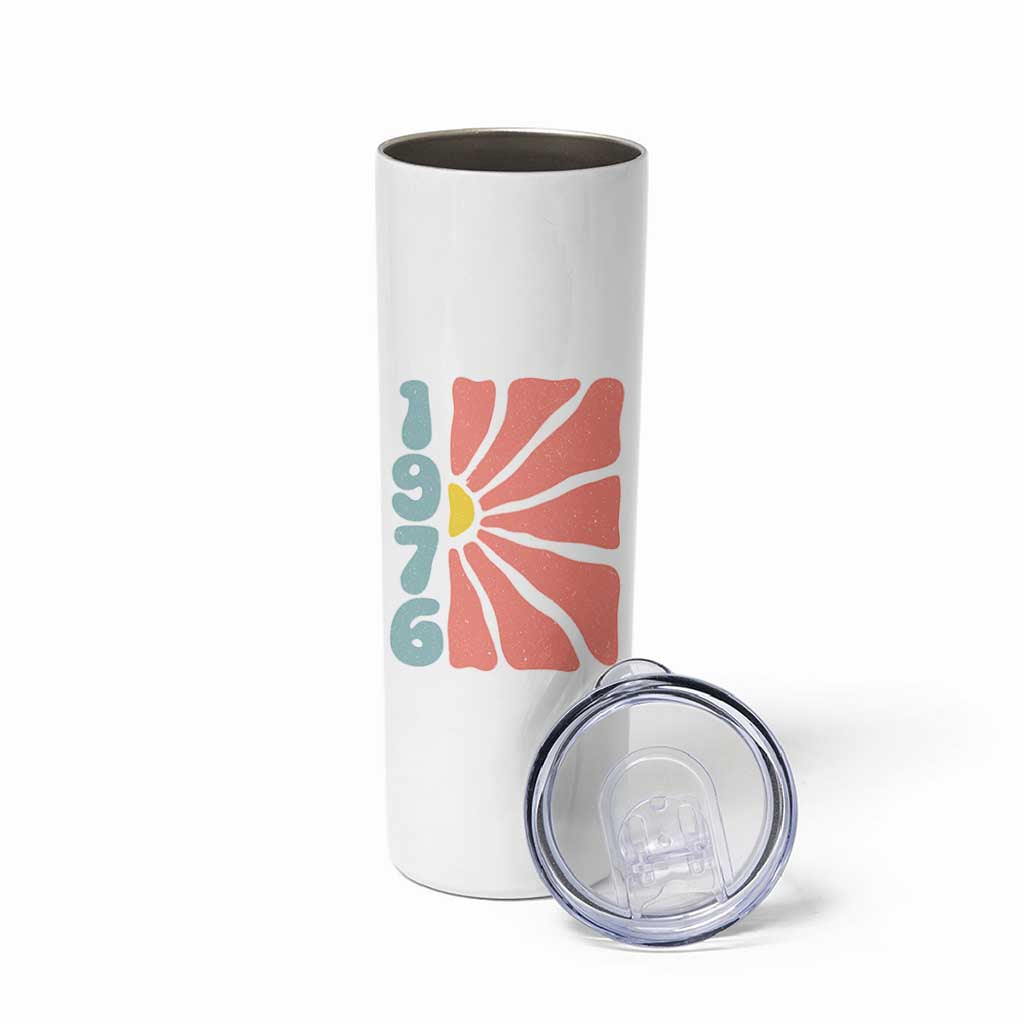 50th Birthday Skinny Tumbler Vintage 1976 Boho Flowers 50 Years Old Birthday