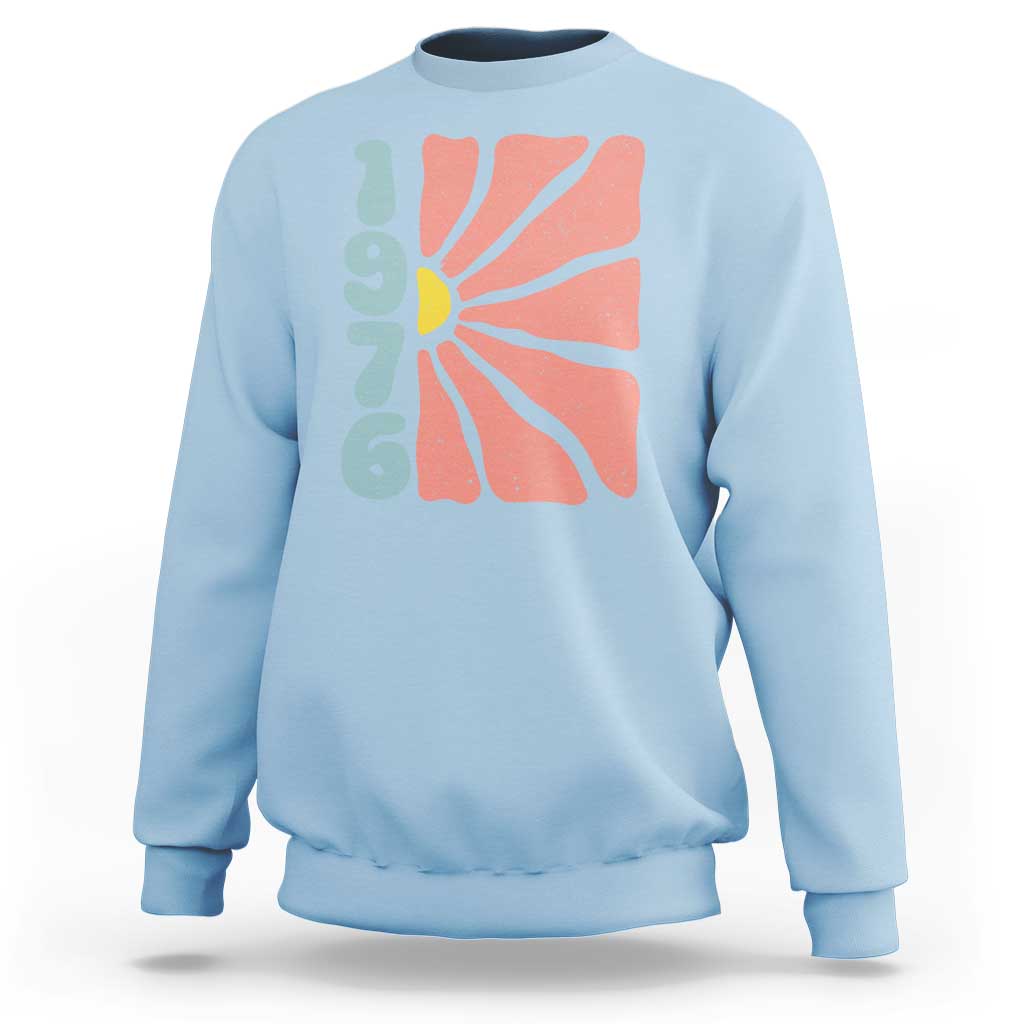 50th Birthday Sweatshirt Vintage 1976 Boho Flowers 50 Years Old Birthday