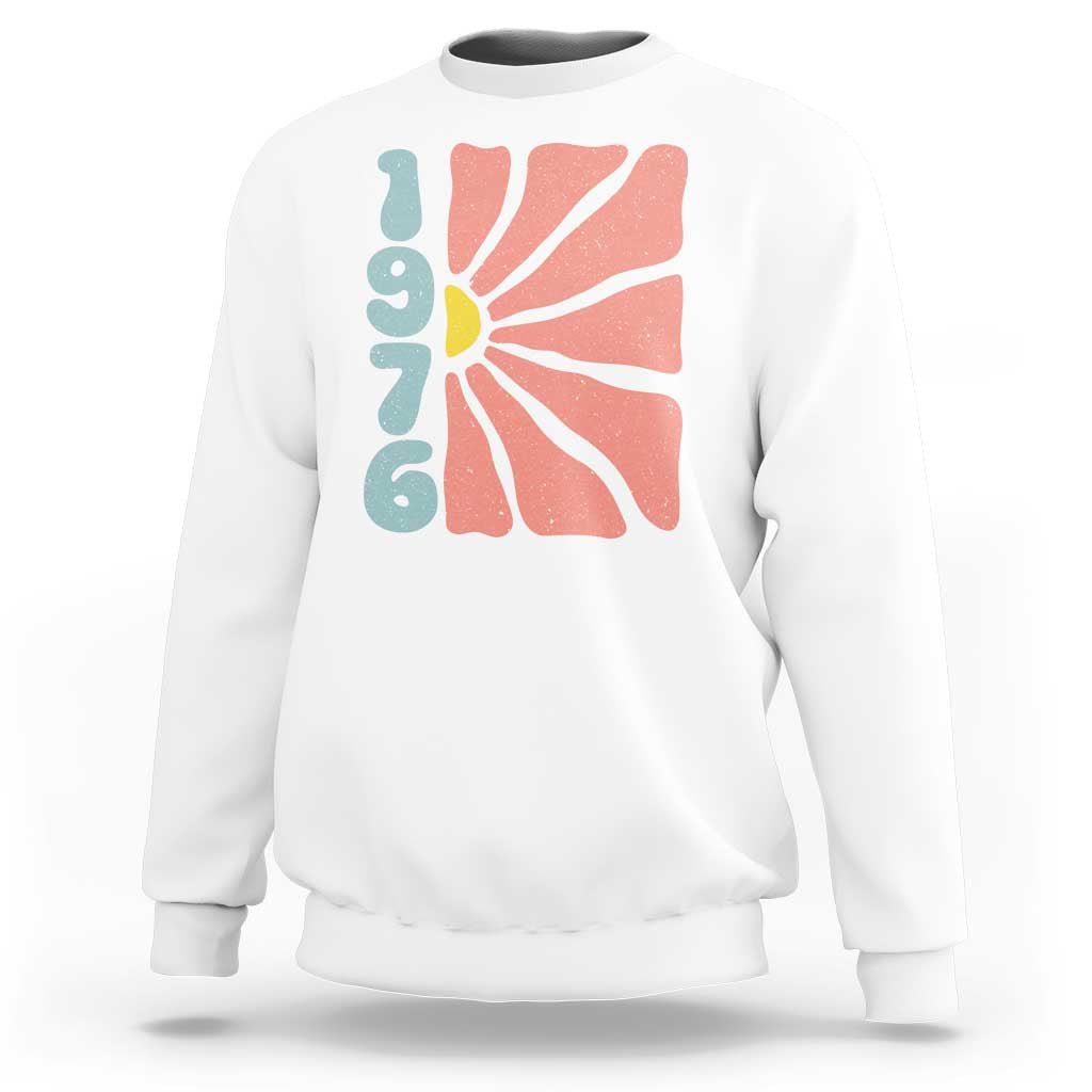 50th Birthday Sweatshirt Vintage 1976 Boho Flowers 50 Years Old Birthday