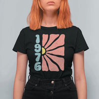 50th Birthday T Shirt For Women Vintage 1976 Boho Flowers 50 Years Old Birthday
