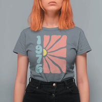 50th Birthday T Shirt For Women Vintage 1976 Boho Flowers 50 Years Old Birthday
