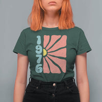 50th Birthday T Shirt For Women Vintage 1976 Boho Flowers 50 Years Old Birthday