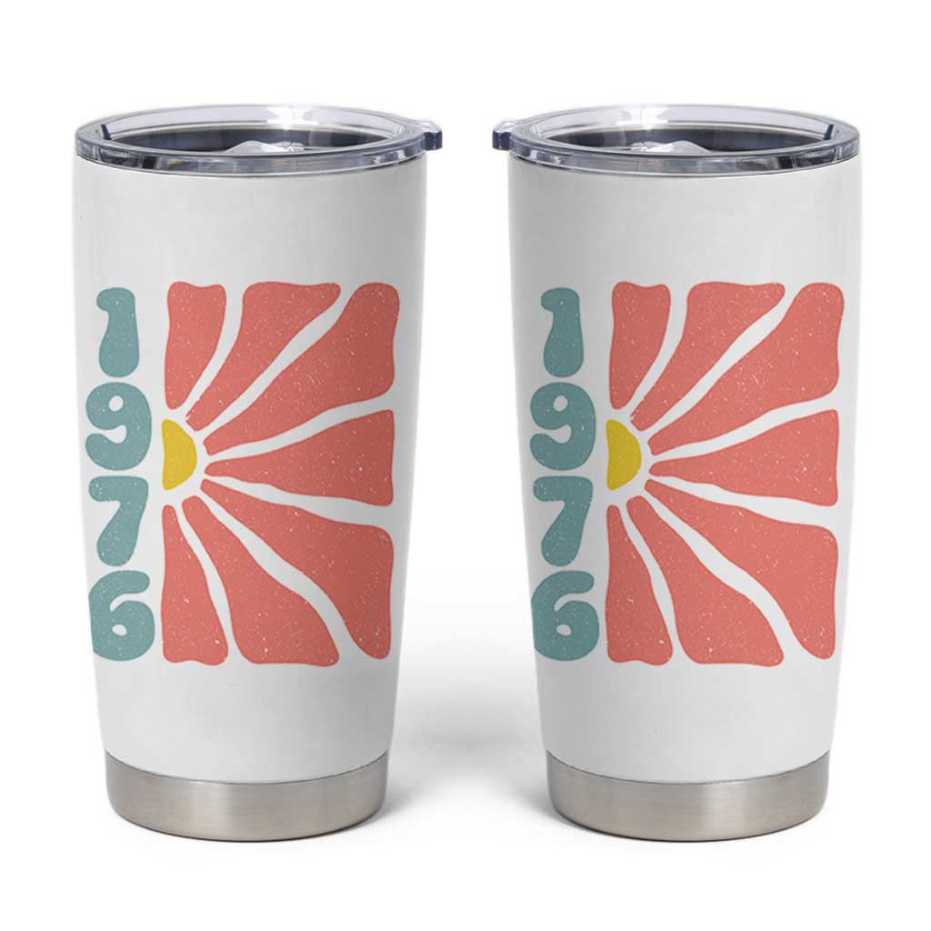 50th Birthday Tumbler Cup Vintage 1976 Boho Flowers 50 Years Old Birthday