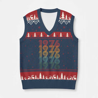 50th Birthday V-Neck Knit Sweater Vest Vintage 1976 Retro 50 Years Old Birthday