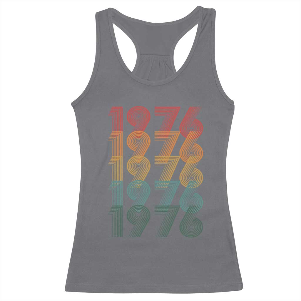50th Birthday Racerback Tank Top Vintage 1976 Retro 50 Years Old Birthday