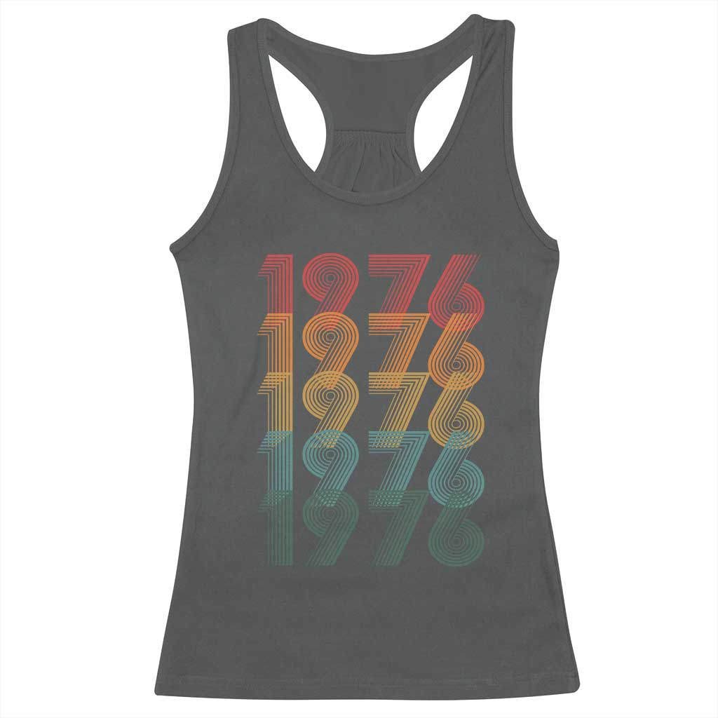 50th Birthday Racerback Tank Top Vintage 1976 Retro 50 Years Old Birthday