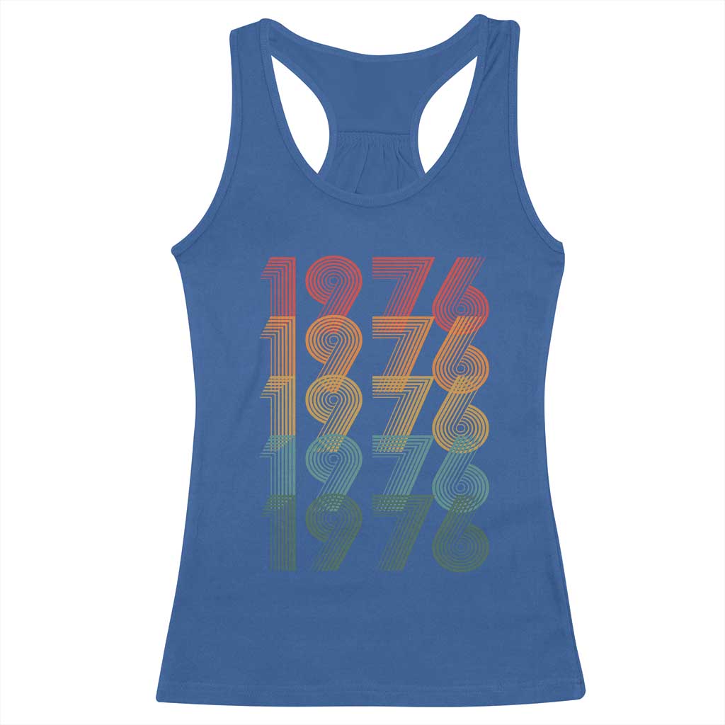 50th Birthday Racerback Tank Top Vintage 1976 Retro 50 Years Old Birthday