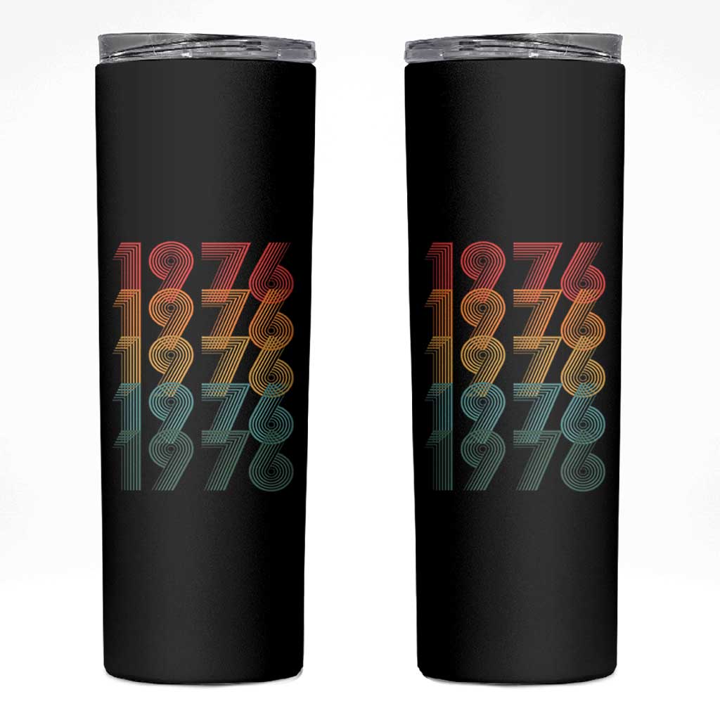 50th Birthday Skinny Tumbler Vintage 1976 Retro 50 Years Old Birthday
